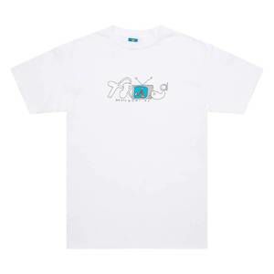 NEW FROG SKATEBOARDS unisex television skater t-shirt in white